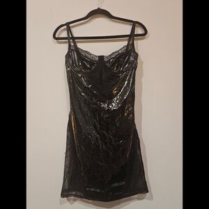 Lace and Vinyl Dress